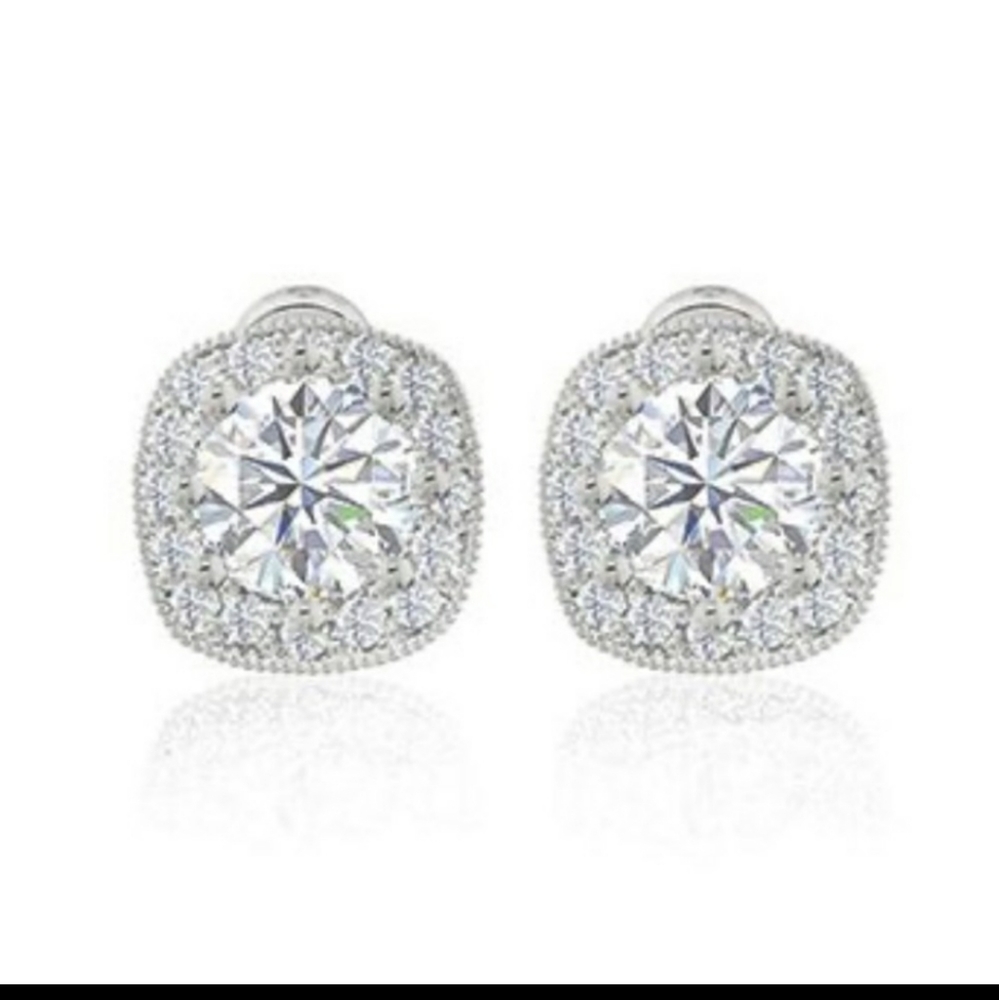 Zaxie By Stefanie Taylor - Cushion Cut Halo Studs
